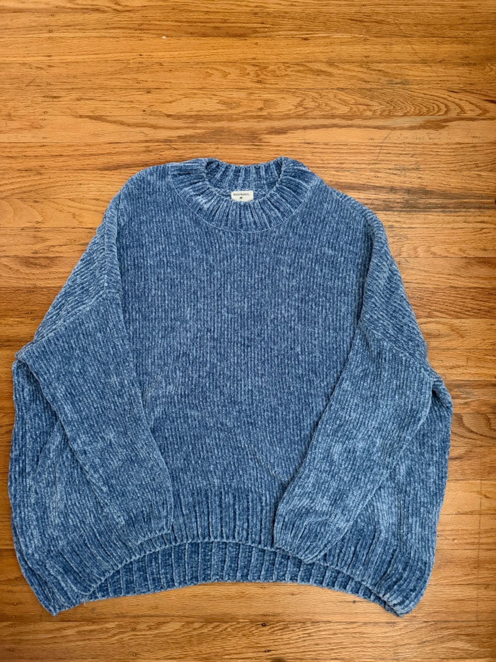 Cozy Blue Chenille Crewneck Sweater - OSFM